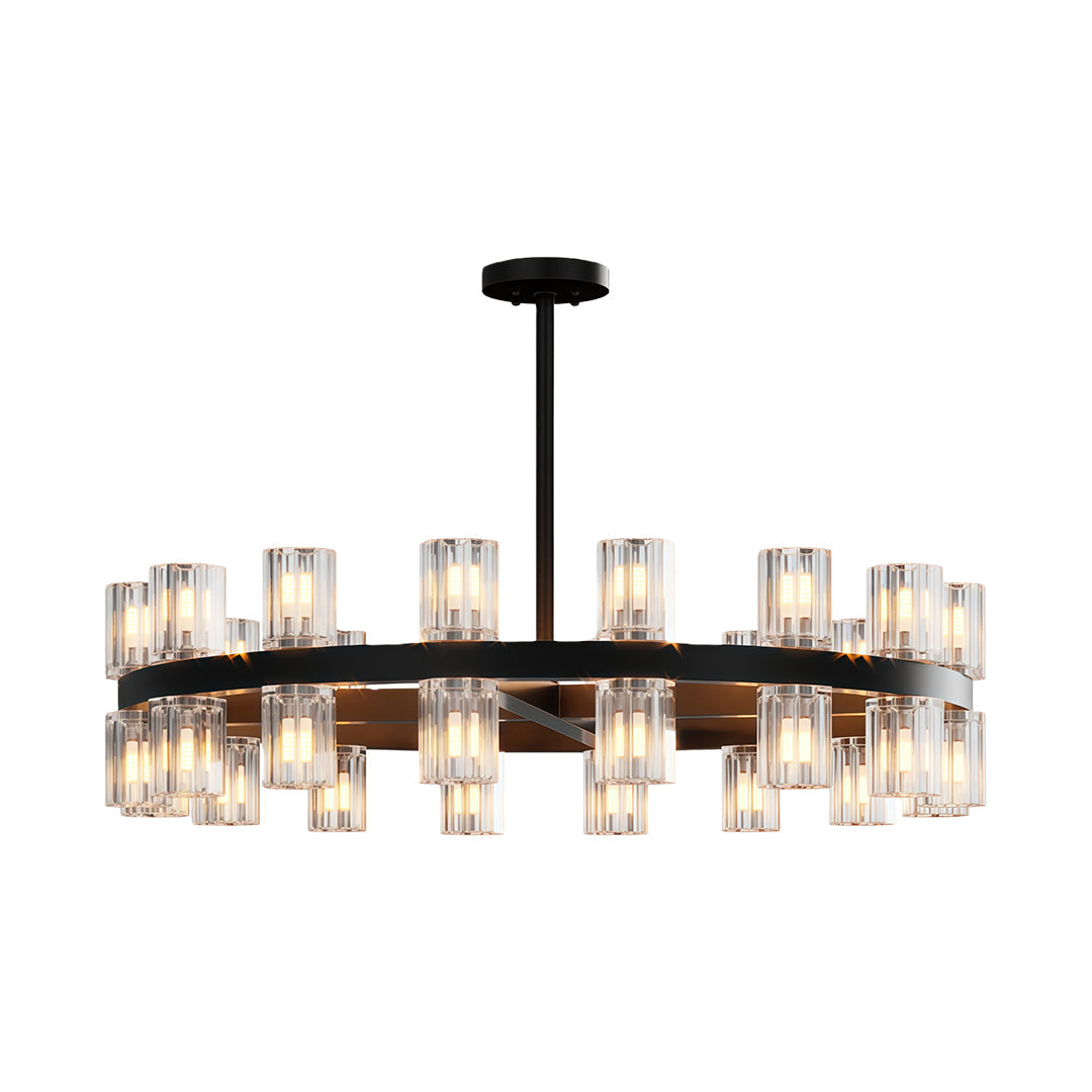 Luxury Crystal Chandeliers American Copper Ceiling Light