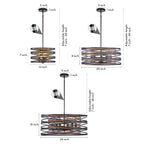 Black Drum Pendant Light Iron Cage Round Cylinder Ceiling Lights