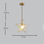 Double Star Shaped Kitchen Pendant Lights Copper Glass Pendant Lighting