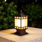 Metal Post Lights Waterproof LED Outdoor Vintage Garden Pillar Light