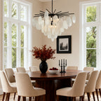 Mother of Pearl Chandelier Minimalist Metal Frame Ceiling Light