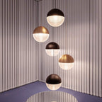Round Ball Electroplated Glass Metal LED Nordic Pendant Lighting