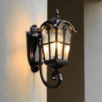 [Open-Box] Vintage Glass Waterproof Black European-style Outdoor Wall Lamp Exterior Lights