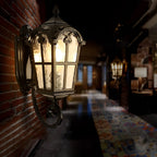 [Open-Box] Vintage Glass Waterproof Black European-style Outdoor Wall Lamp Exterior Lights