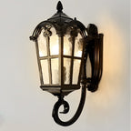 [Open-Box] Vintage Glass Waterproof Black European-style Outdoor Wall Lamp Exterior Lights