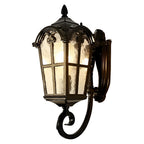 [Open-Box] Vintage Glass Waterproof Black European-style Outdoor Wall Lamp Exterior Lights