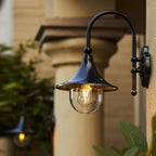 Outdoor Black Wall Lights Retro Creative Trumpet-Shaped Light
