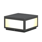 Square Pillar Lights Black Outdoor LED Metal Fixture