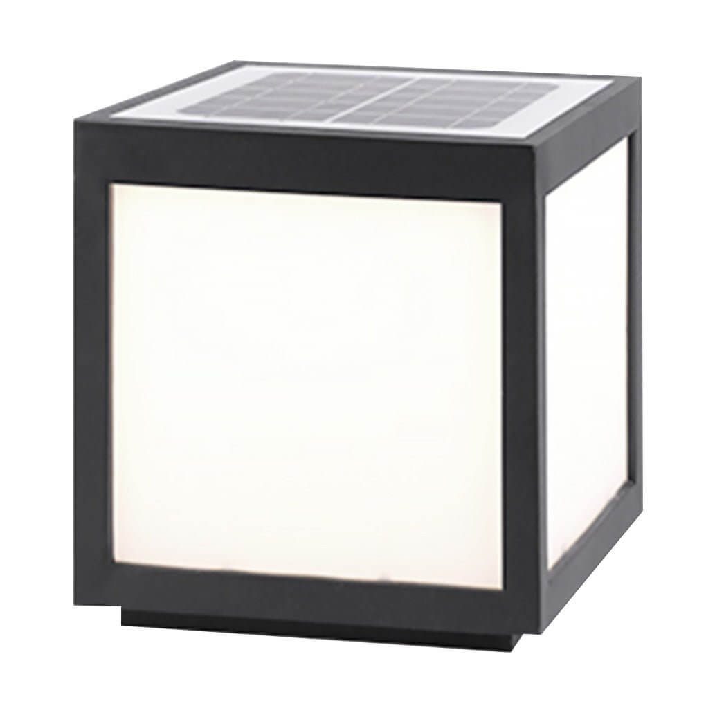 Square Pillar Lights Black Outdoor LED Metal Fixture