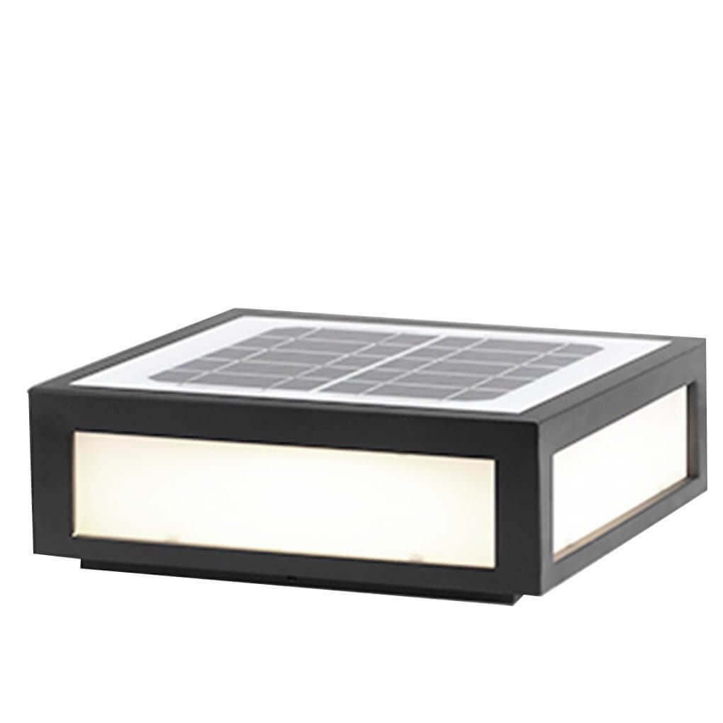 Square Pillar Lights Black Outdoor LED Metal Fixture