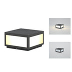 Square Pillar Lights Black Outdoor LED Metal Fixture