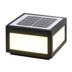 Square Pillar Lights Black Outdoor LED Metal Fixture