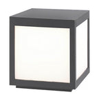 Square Pillar Lights Black Outdoor LED Metal Fixture