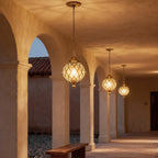 Outdoor Globe Pendant Light Aluminum Ceiling Light
