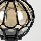 Outdoor Globe Pillar Lights Retro Glass Globe Copper Fence Post Light