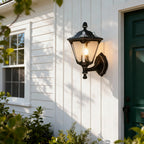 Outdoor Light for Wall Weatherproof Glass Shade Classic Aluminum Lamp