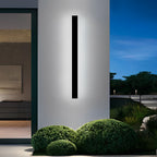 Outdoor Linear Wall Light Waterproof Black Modern Solar Ligh