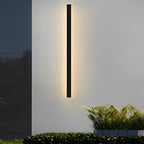 Outdoor Linear Wall Light Waterproof Black Modern Solar Ligh
