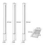 Outdoor Linear Wall Light Waterproof Black Modern Solar Ligh