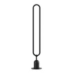 Sleek Black Oval Ring LED Solar Lights Modern Outdoor Minimalist Design