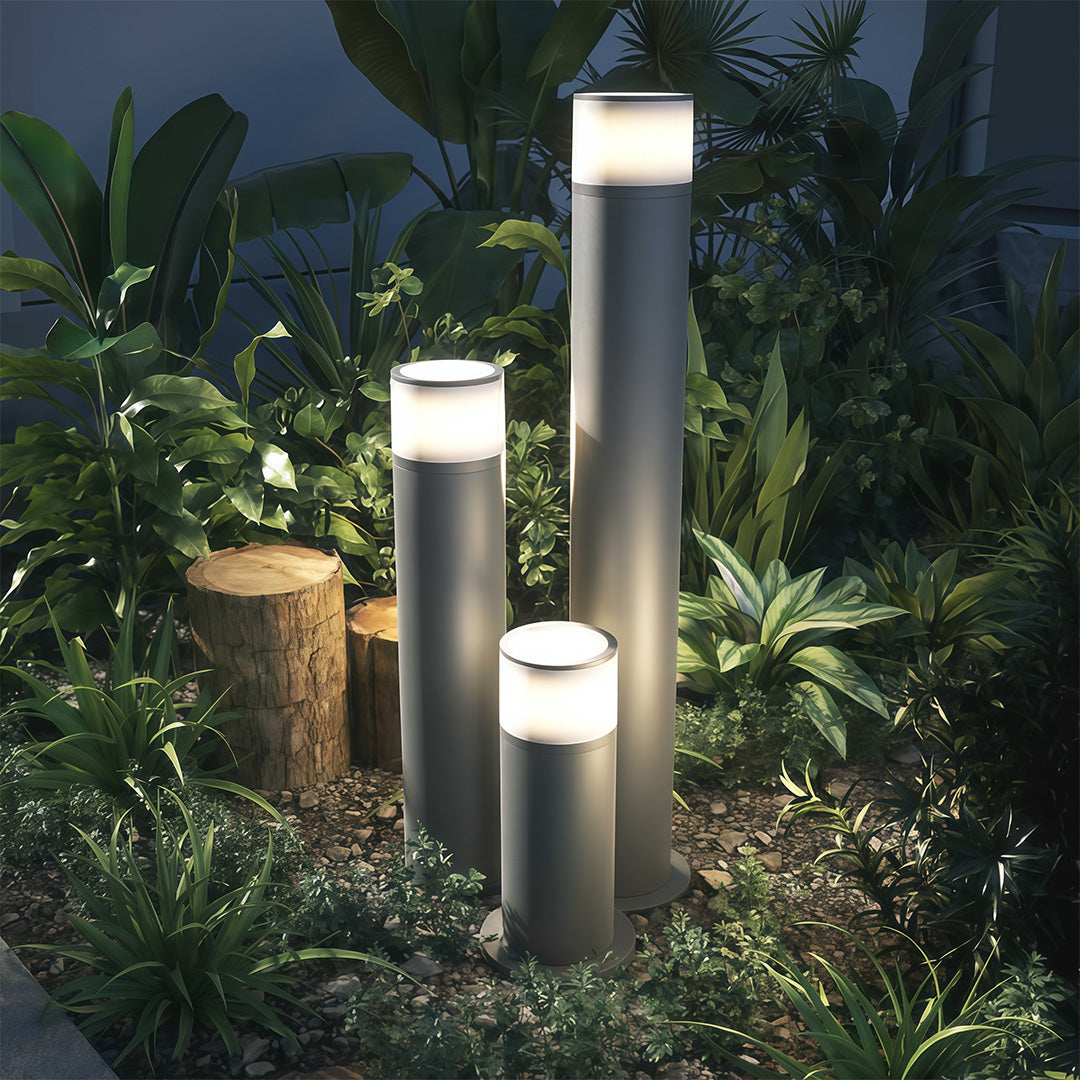 Outdoor Path Light Sleek Ambient Garden Bollard Lamps