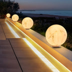 Outdoor Pillar Light Faux Waterproof Moon Globe Light