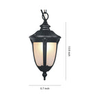 Outdoor Porch Pendant Light Black Metal Simple Ceiling Lamp