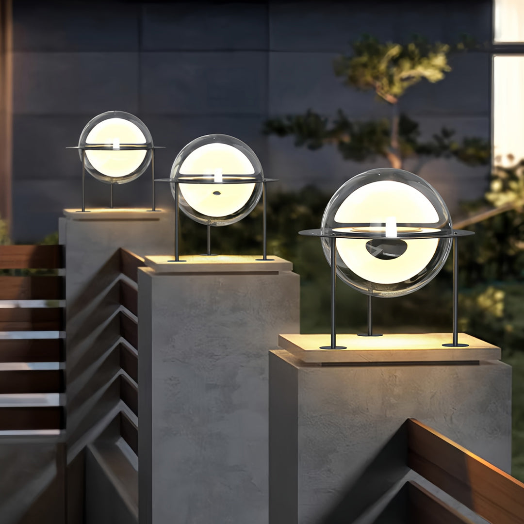 Gate Pillar Lights Design Outdoor Waterproof Solar Globe Light