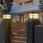 Brick Pillar Solar Lights Square Waterproof Metal Light