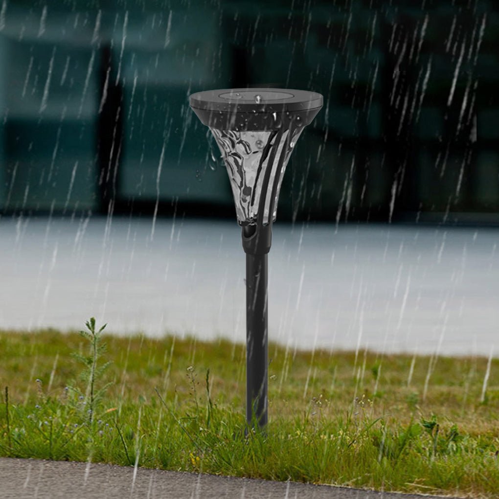 Outdoor Solar LED Post Lights with Water Glass Lens Romantic Pathway Lighting