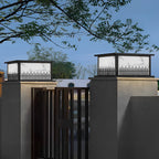 Outdoor Stone Pillar Lights Square Solar Fence Light