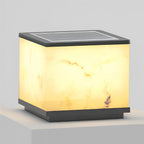 Outdoor Stone Pillar Lights Modern Square Marble-Textured Light