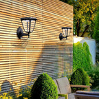 Outdoor Wall Lighting Black Waterproof Solar Lamp
