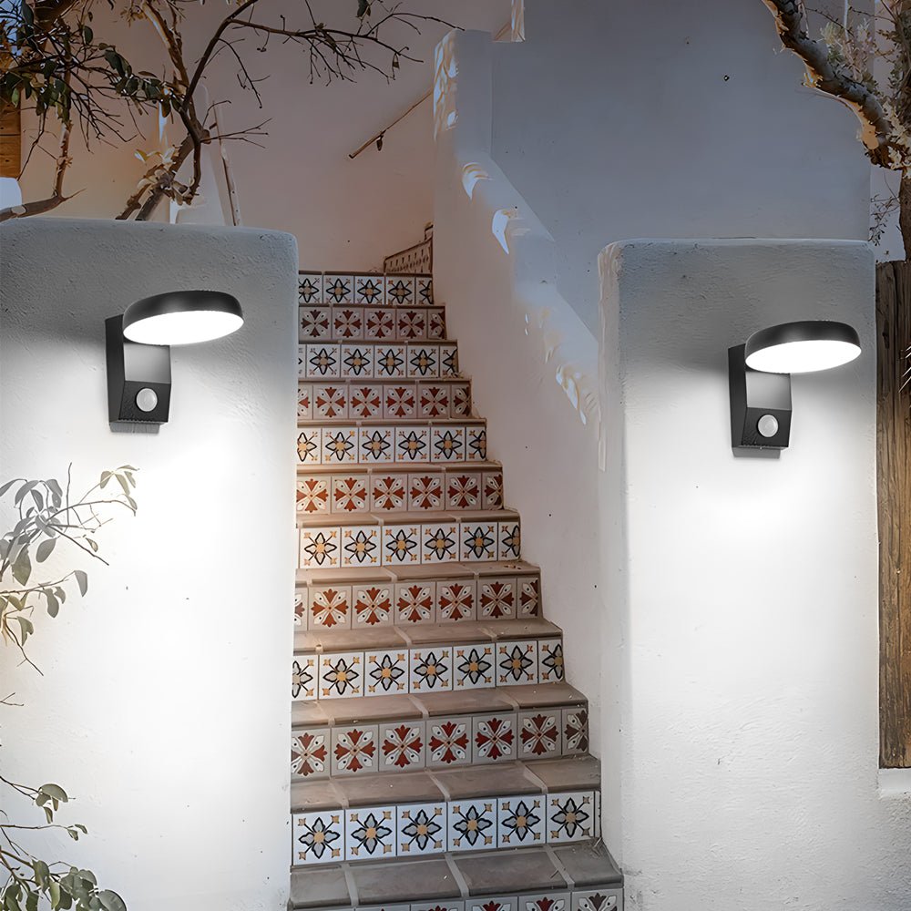 Outdoor Wall Lights with Motion Sensor Rotating Light