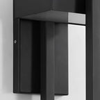 Black Outdoor Wall Sconce Modern Rectangular LED Light