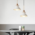 Plaster Cone Pendant Light Creative White Cement Ceiling Light