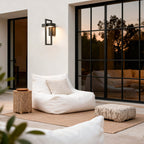 Black Outdoor Wall Sconce Modern Rectangular LED Light
