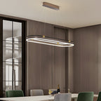 Oval Ring Aluminum Simple Modern Dining Room Chandeliers Hanging Lamp