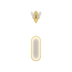 Oval Round Butterflies Three Step Dimming Modern LED Wall Lights Fixture