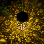Red Outdoor Lantern Iron Body with Hollow-Out Design Solar Light