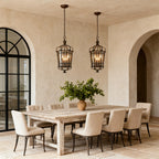 Italian Pendant Light Antique Bronze Finish Elegant Ceiling Light