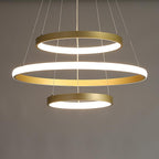 3-ring Dimmable Contemporary Gold LED Chandelier Light Dining Room Chandeliers Lamp