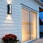 Modern Up Down Outdoor Wall Lights Black Geometric Lamp