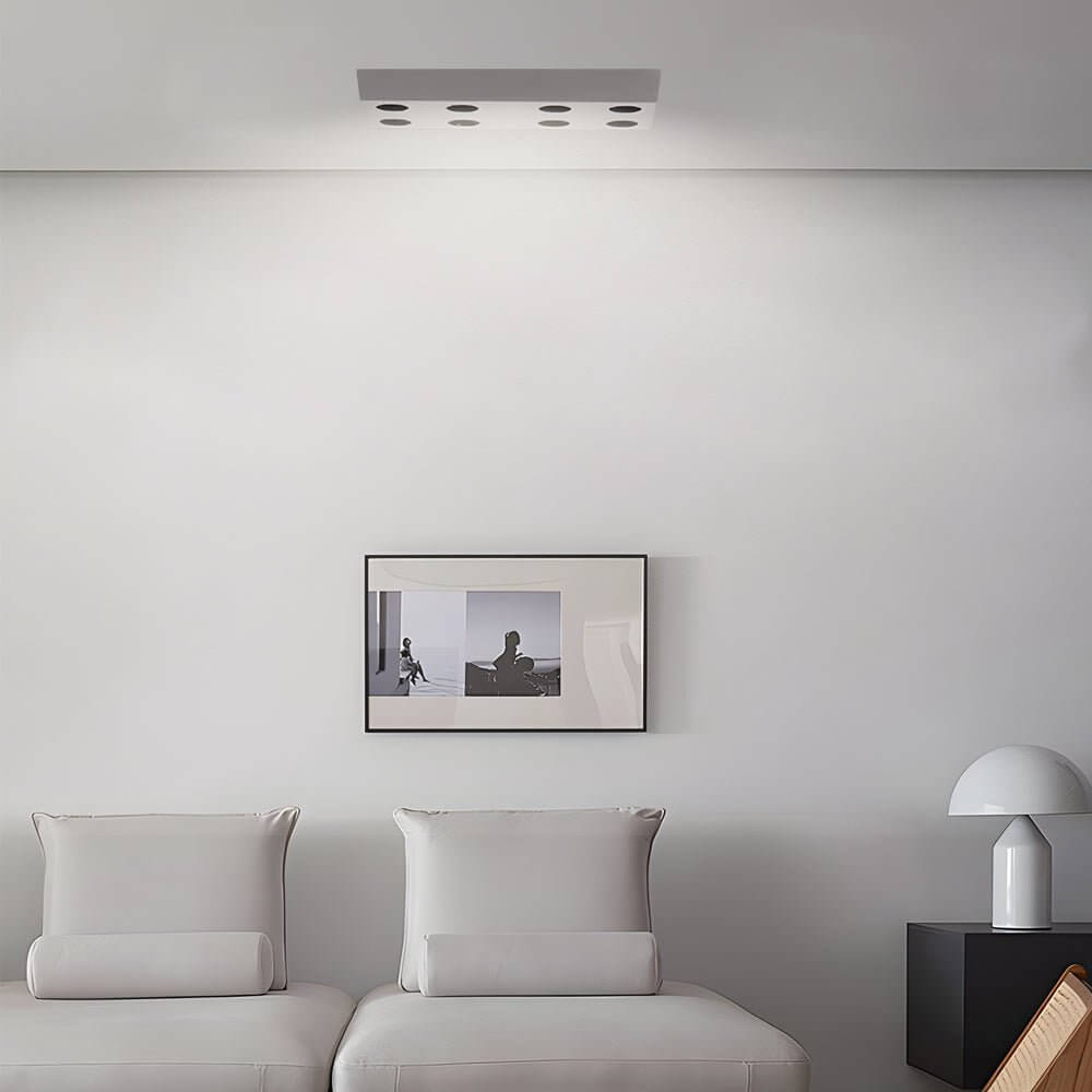 Peg Rectangular 6/8-Light White LED Flush Mount Light