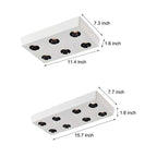 Peg Rectangular 6/8-Light White LED Flush Mount Light