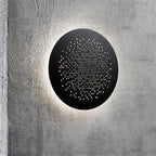 Perforated Metal Wall Sconce Black Waterproof LED Light