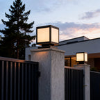 Pillar Solar Light Outdoor Waterproof Square Copper Light