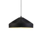 Pleat Box LED Pendant Light 1-Light Black/White Aluminum Hanging Lamp