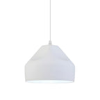 Pleat Box LED Pendant Light 1-Light Black/White Aluminum Hanging Lamp