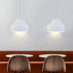 Pleat Box LED Pendant Light 1-Light Black/White Aluminum Hanging Lamp